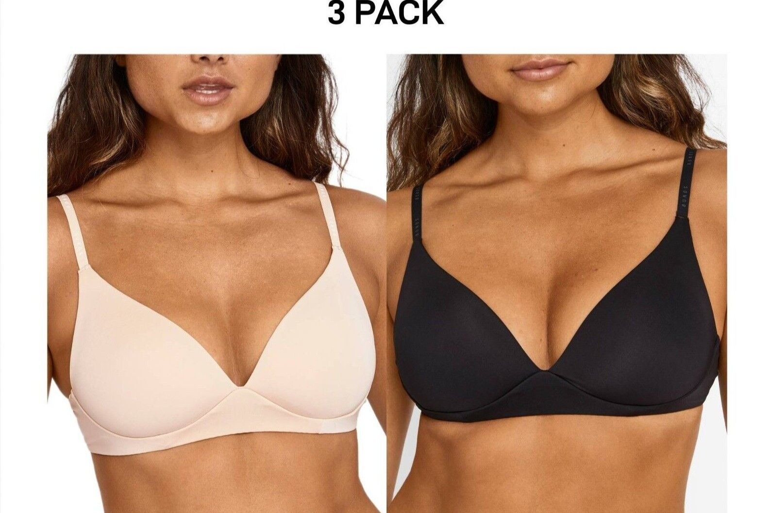 Bonds Womens Invisi Wirefree Bra Ultimate Comfort Soft Smooth Shape 3 Pack YXC6Y
