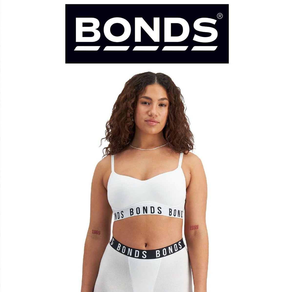 Bonds Womens Icons Wirefree Bra Soft Cotton Stretch Jacquard Elastic Band YWL4