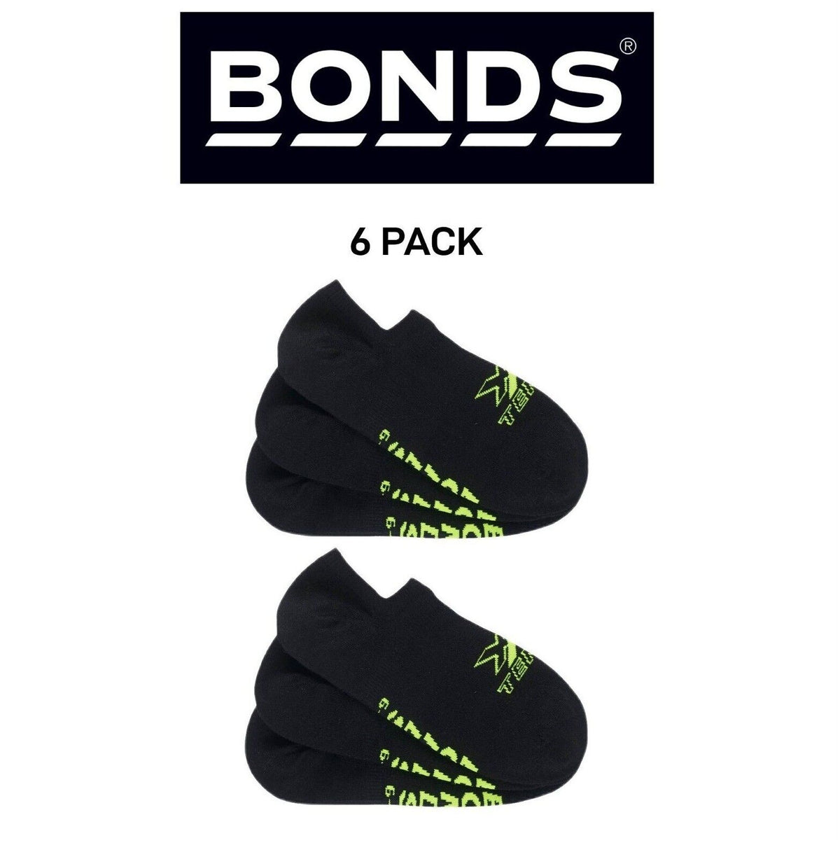 Bonds Mens X-Temp No Show Innovative Technology Evaporates Sweat 6 Pack SXX43N