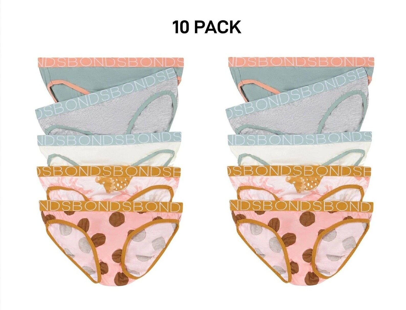 Bonds Girls Bikini Soft and Stretchy Perfect Everyday Coverage 10 Pack UWNV5A