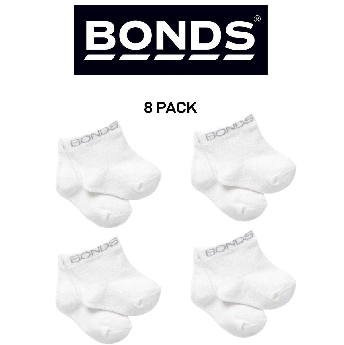 Bonds Baby Classics Bootee Comfortable Soft Natural Cotton 8 Pack RYY92N