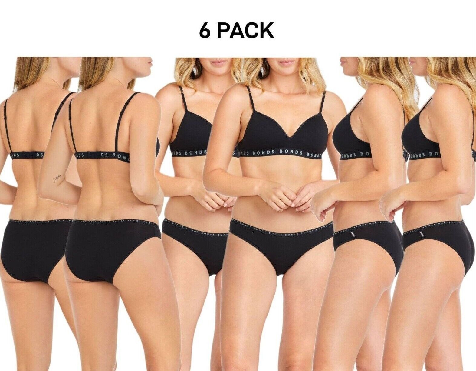 Bonds Womens Hipster Bikini Comfortable Coverage Low Rise Waist 6 Pack WUVXA