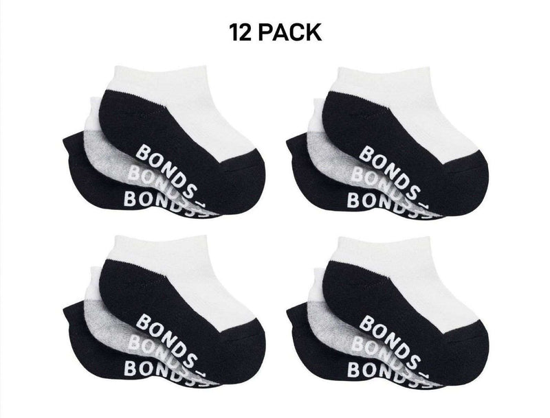 Bonds Baby Cushioned Low Cut Comfiness and Grip Soles Socks 12 Pack RXUJ3N