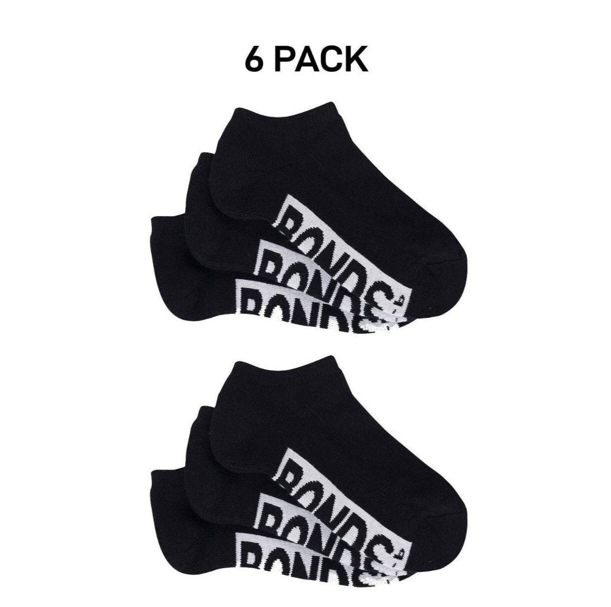 Bonds Kids Cushioned Low Cut Mesh Cooling Zone Cotton Sock 6 Pack RXVQ3N