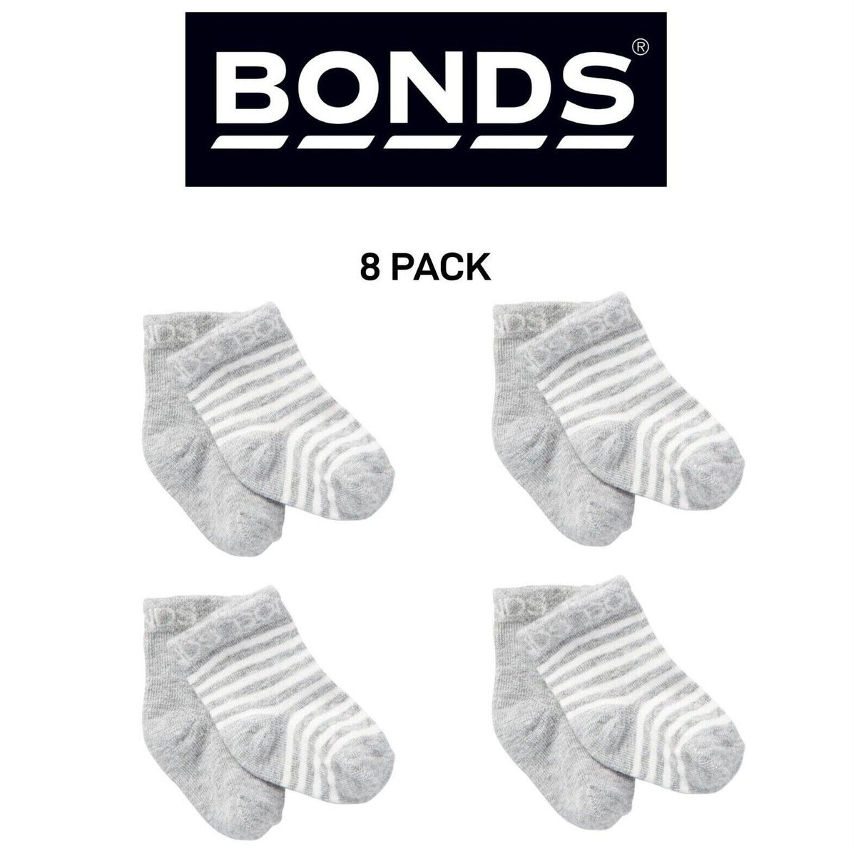 Bonds Baby Classics Bootee Comfortable Soft Natural Cotton 8 Pack RYY92N