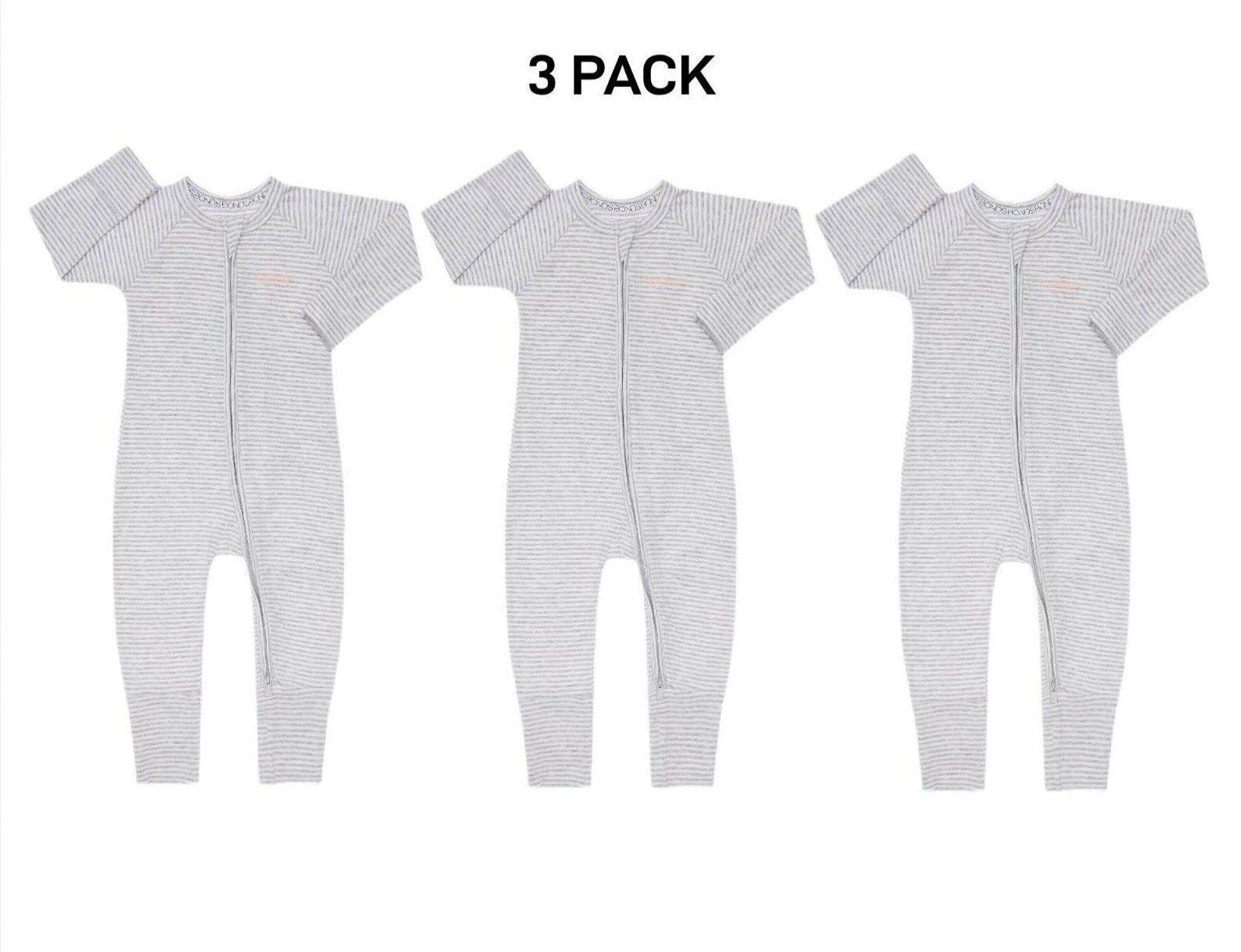 Bonds Baby Wondersuit Two-way Zip Soft Cosy & Stretchable Fabric 3 Pack BZDYM