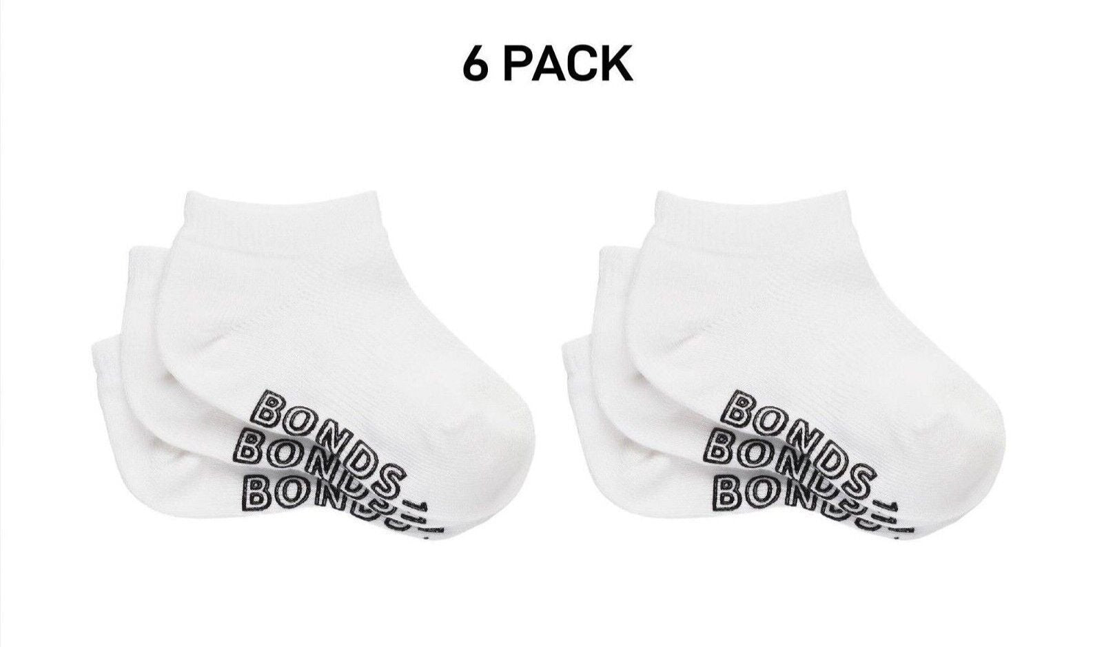 Bonds Baby Lightweght Low Cut Socks Grippy Soles & Soft Toe Seams 6 Pack RXUQ3N