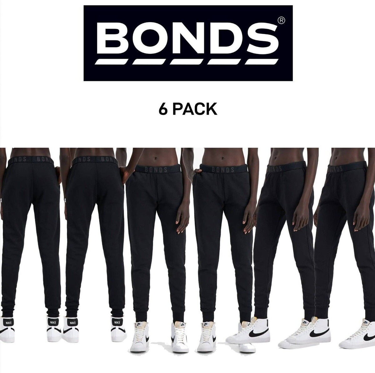 Bonds Womens Originals Skinny Trackie Pants Cosy Slimline Pockets 6 Pack CTBKI