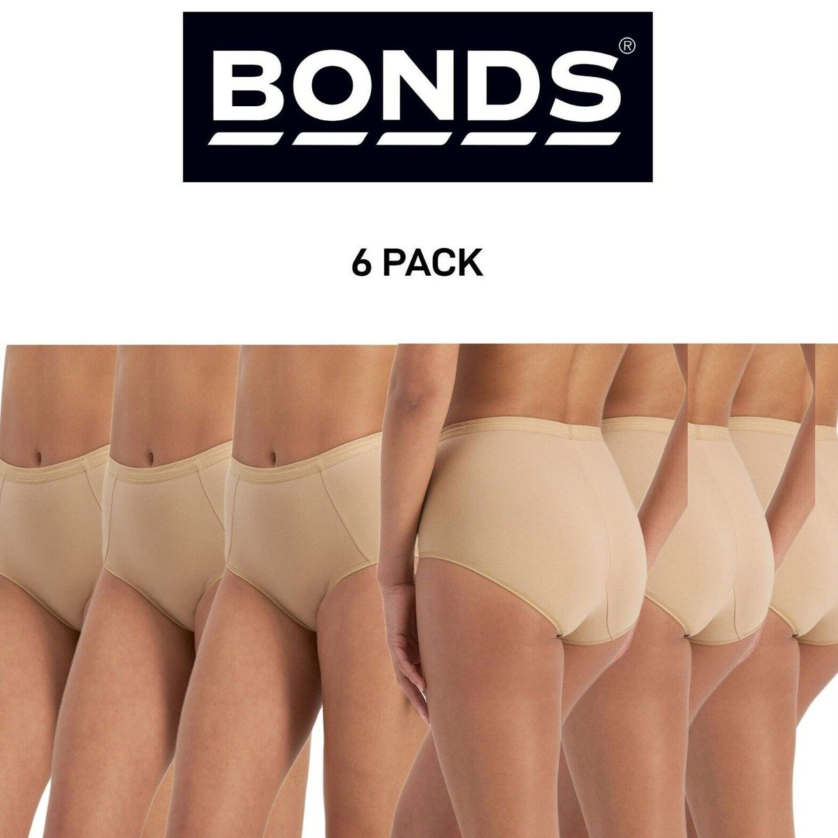 Bonds Womens Shapers Control Full Brief Power Mesh Stomach Panel 6 Pack W0M74Y