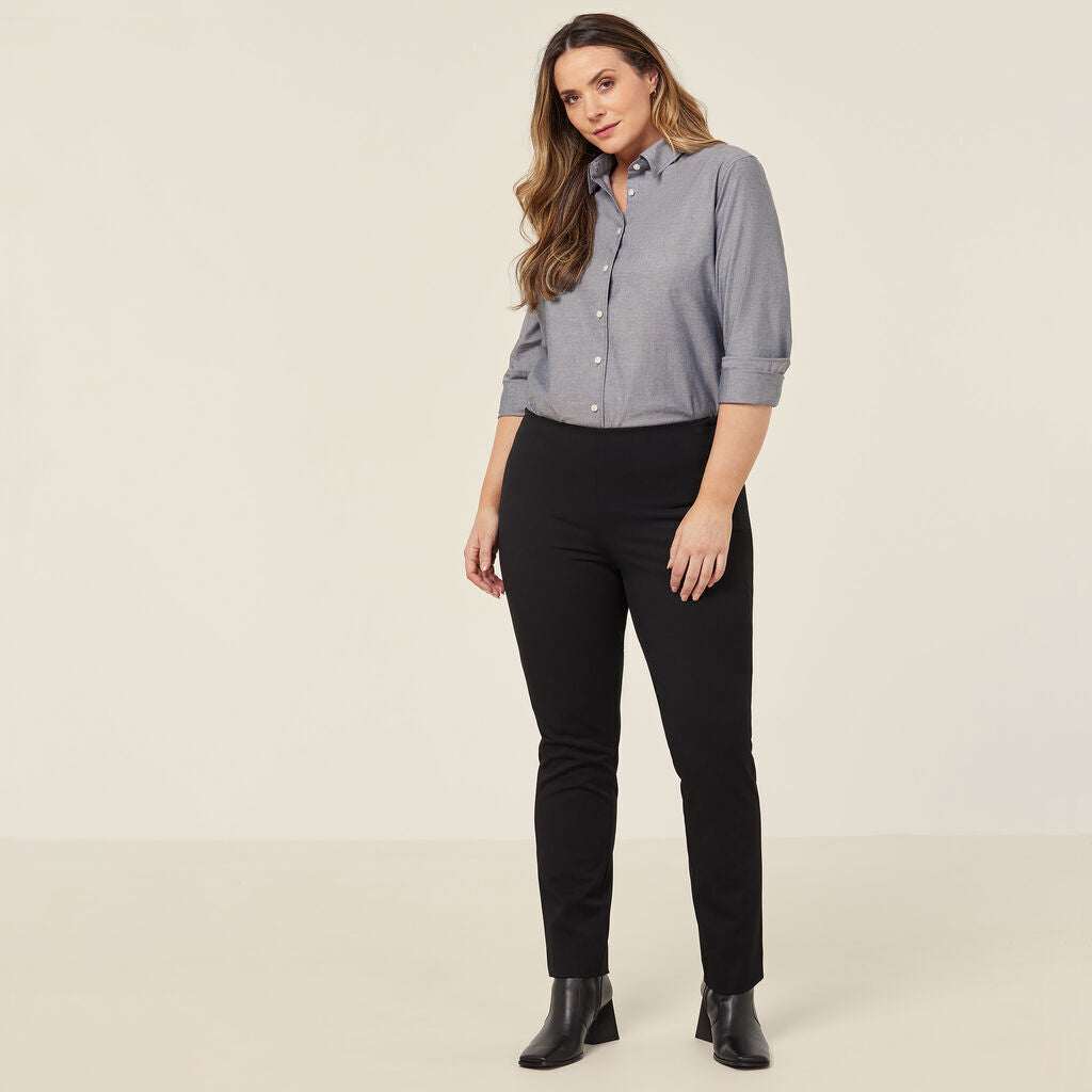 NNT Womens Cotton Chambray Collared Button Long Sleeve Relaxed Shirt CATUSZ-Collins Clothing Co