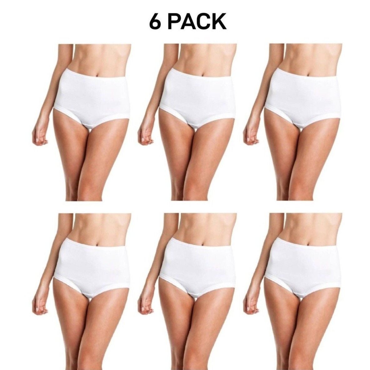 Bonds Womens Cottontails Full Brief With Lycra Comfortable Coverage 6 Pack WUFQA