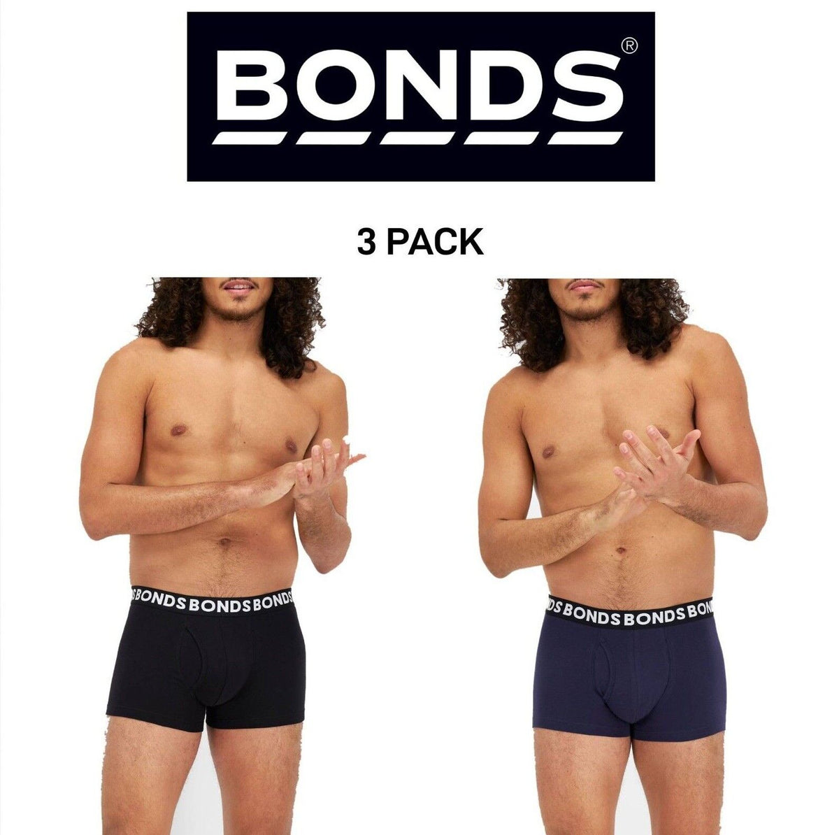 Bonds Mens Everyday Trunks Convenient Double Lined Pouch Underwear 3 Pack MWQ8