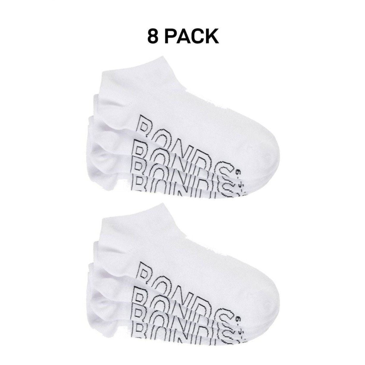 Bonds Mens Logo Lightweight No Show With Mesh Cooling Zone Socks 8 Pack SXN44N