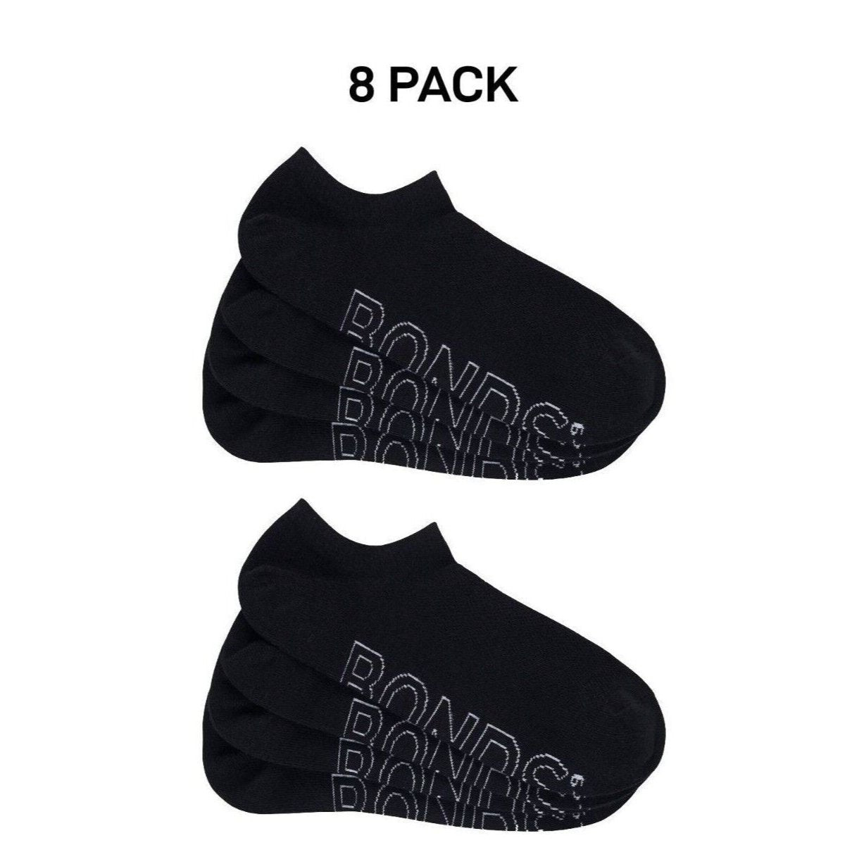 Bonds Mens Logo Lightweight No Show Comfy Mesh Cooling Zone Socks 8 Pack SXN64N