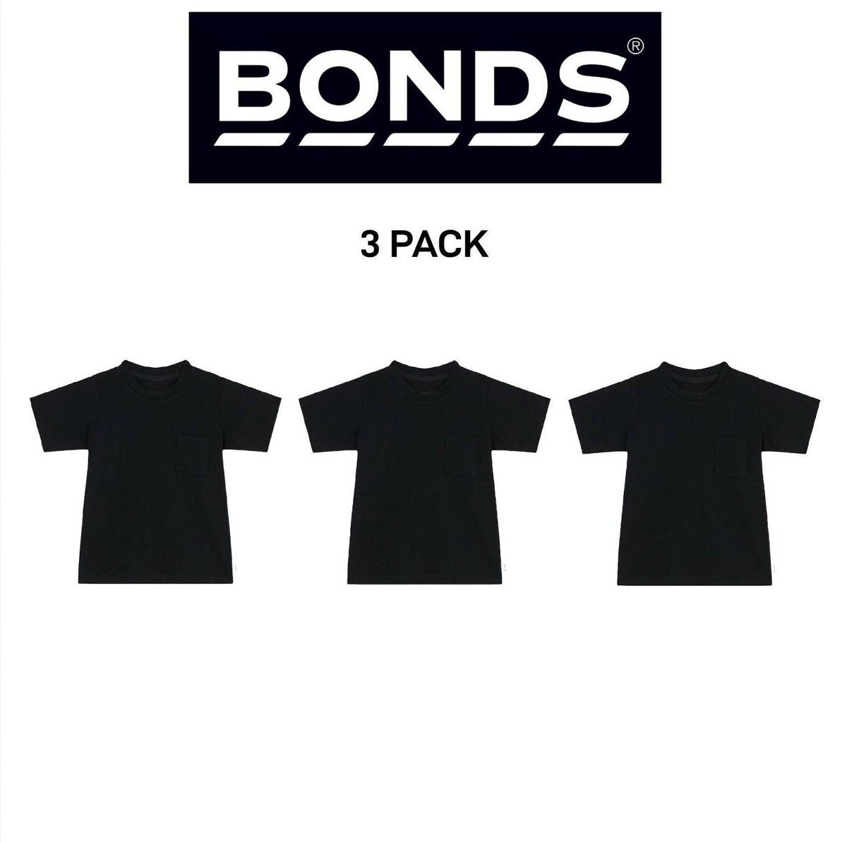 Bonds Kids Next Gen Crew Tee Cotton Shirt Perfect Comfort and Style 3 Pack KVRHK