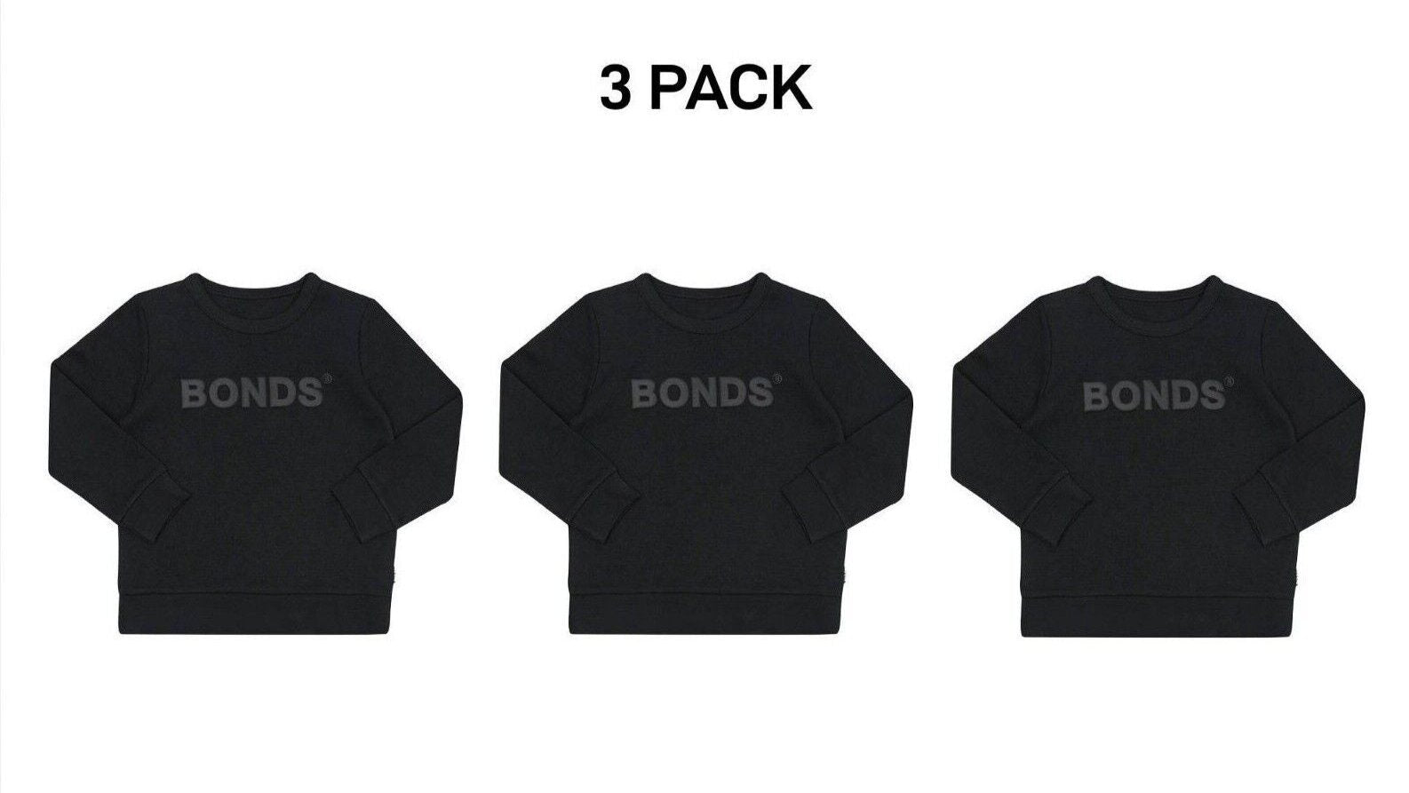 Bonds Baby Tech Sweats Pullover Ultimate Warm Comfort Sporty Style 3 Pack KVQTA