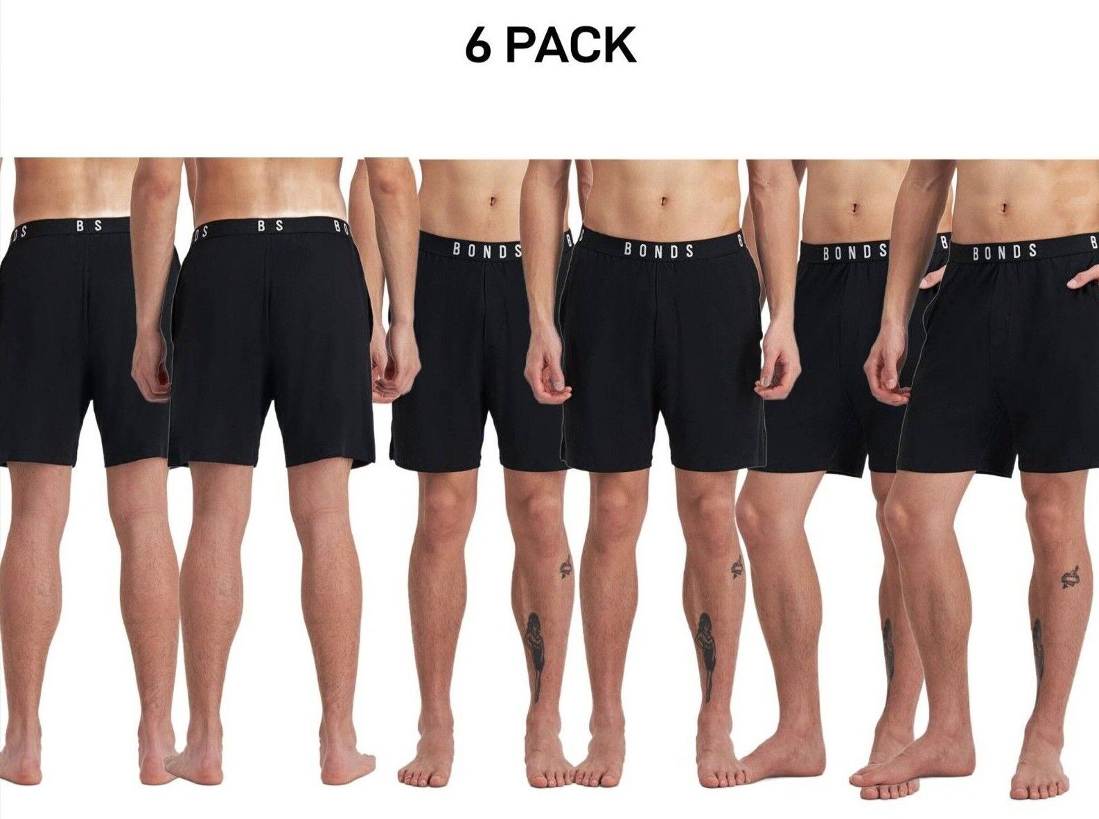 Bonds Mens Sleep Viscose Bamboo Short Comfy Soft Elastic Waistband 6 Pack MW9M