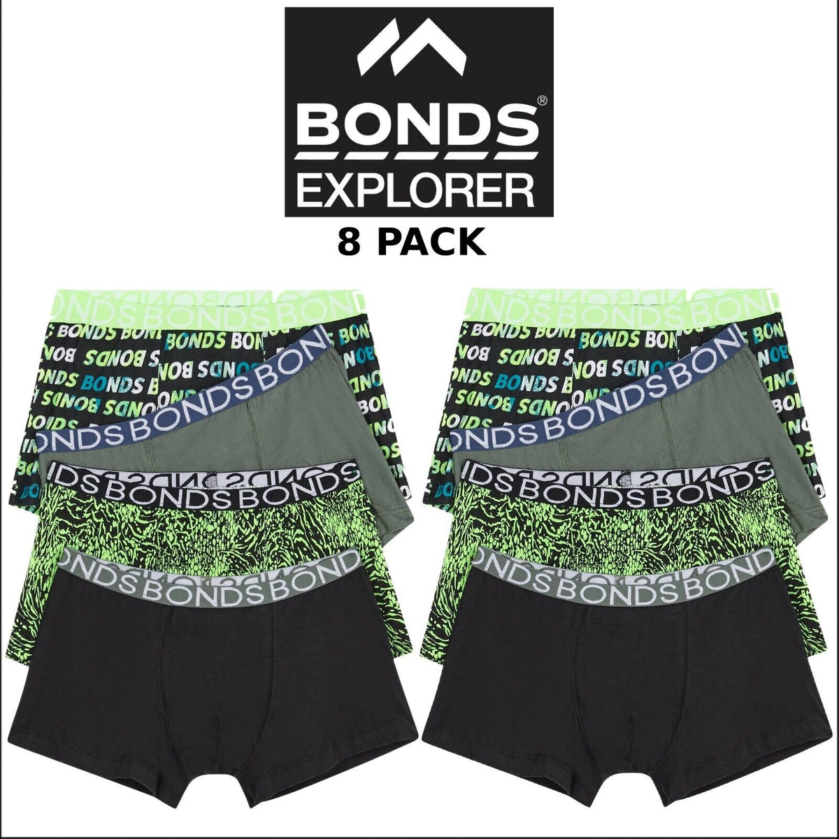Bonds Boys Trunk Supportive Pouch with Comfy Coverage 8 Pack UWCF4A IT7