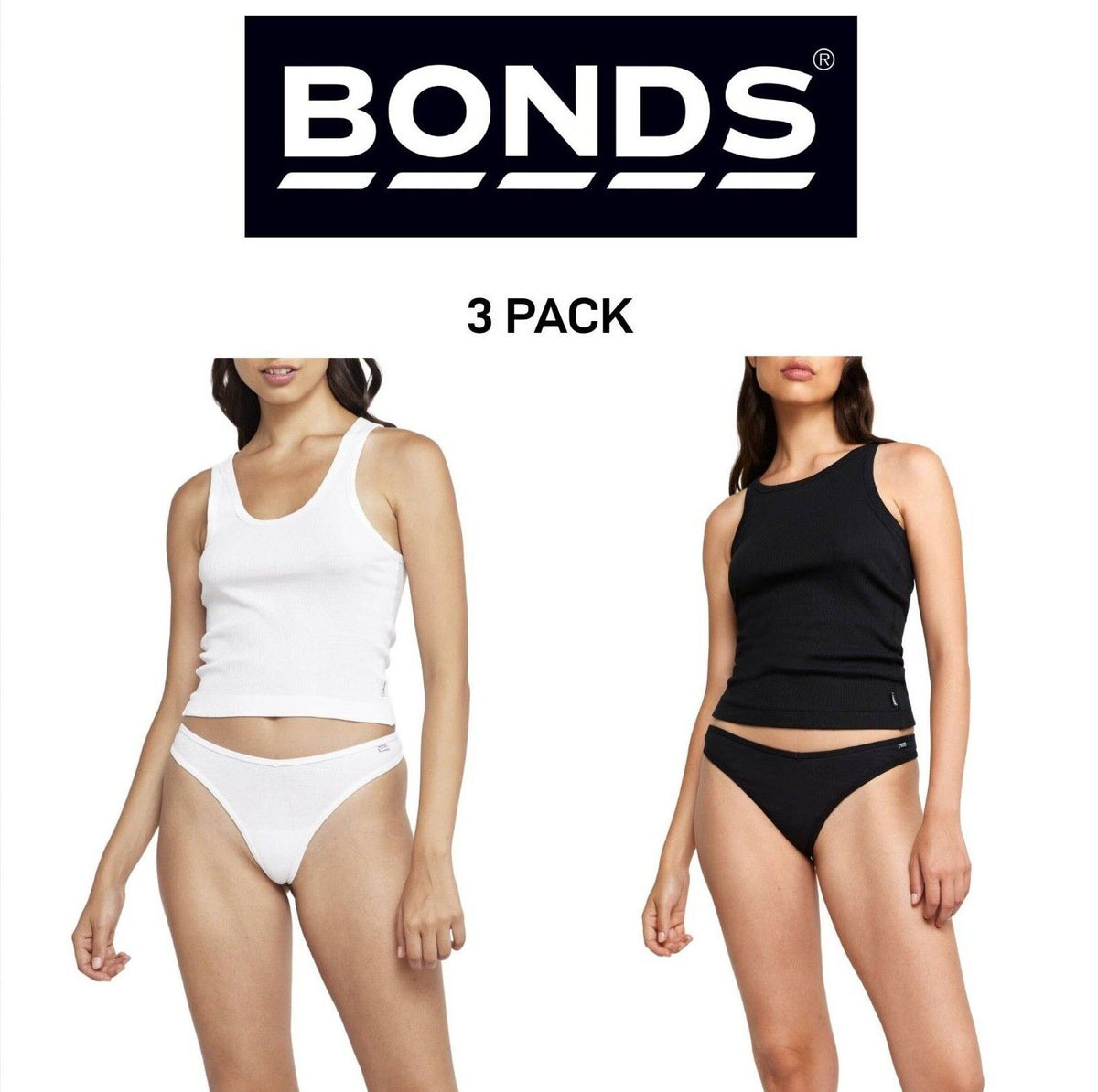 Bonds Womens Organics Ribbed Gee Comfortable Organic Cotton Undies 3 Pack WTHV