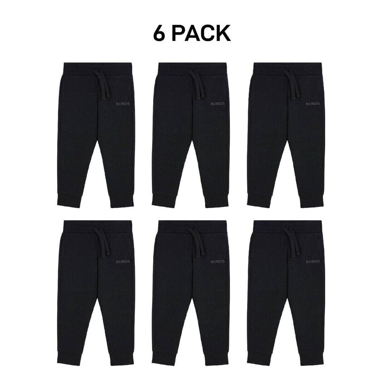 Bonds Kids Tech Sweats Trackie Pants Lightweight Warm Minimise Heat 6 Pack KVQRK