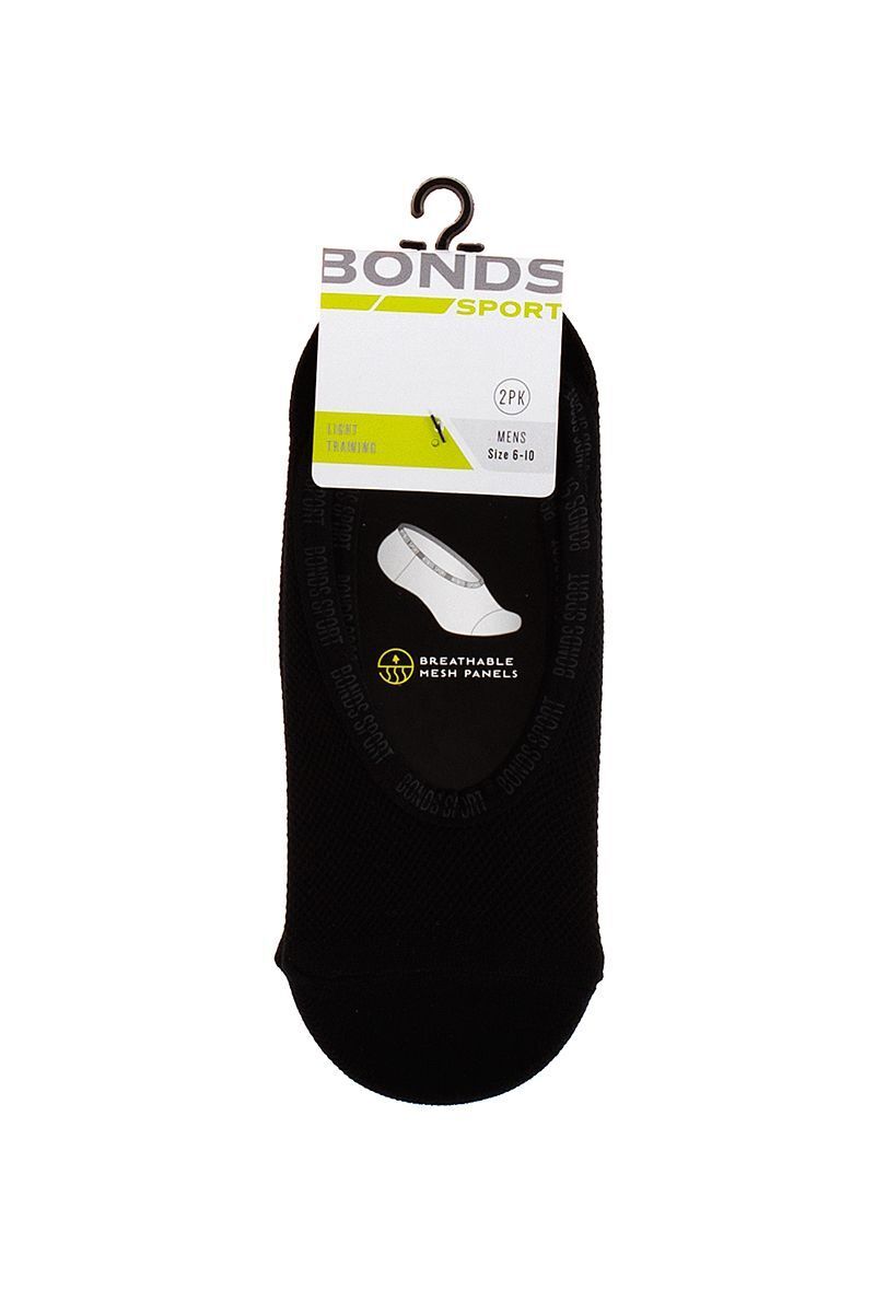 Bonds Mens Mesh Play Cool Footlet Socks Sport Active Running 2 Pack SYRU2N