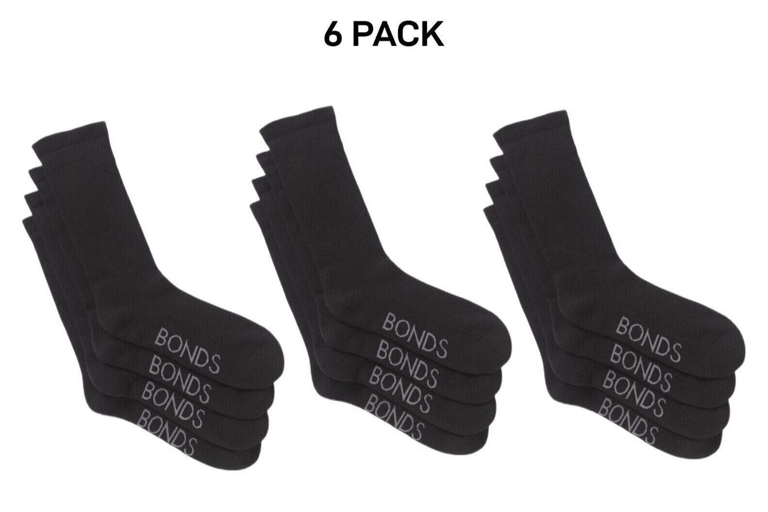 Bonds Mens Very Comfy Crew Socks Comfortable Cushioned Sole 6 Pack SZFP2N