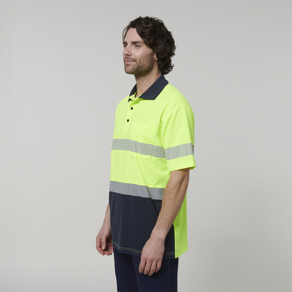 Hard Yakka Mens Work Safety Short Sleeve HI VIS Taped Polo Y19618-Collins Clothing Co