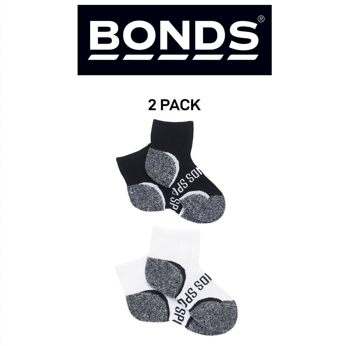 Bonds Kids Ultimate Comfort Quarter Crew Extra Cushioning Socks 2 Pack RY8K2N