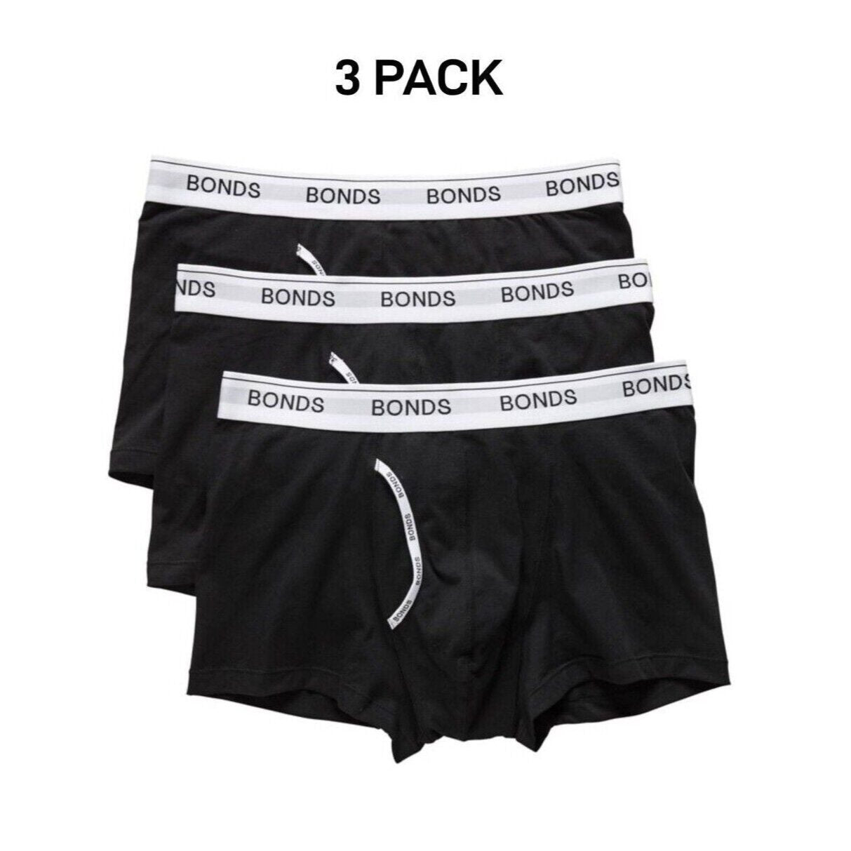 Bonds Mens Guyfront Trunk Seamfree Sides and Fly Front Opening 3 Pack MY963A