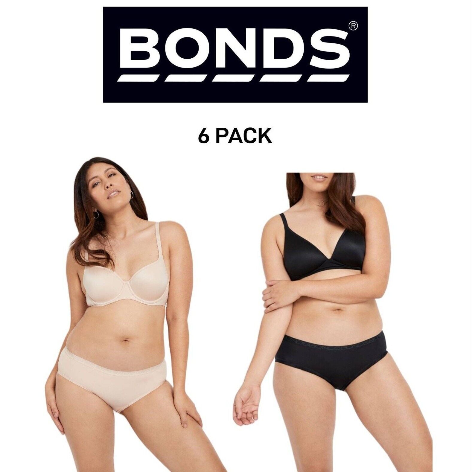 Bonds Womens Invisitails Midi Soft Lightweight Bikini Brief 6 Pack WZGJY