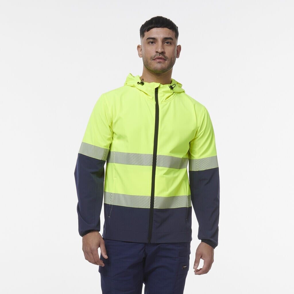 KingGee Mens Hi Vis Reflective Durable Hooded Repel Safety Work Jacket K55061-Collins Clothing Co