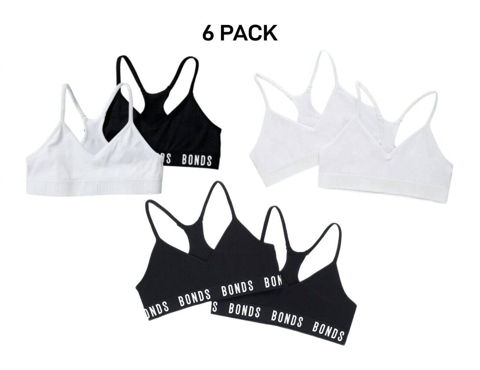 Bonds Girls Super Stretchies Racer Crop Double Layered Front 6 Pack UXNK2A