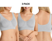 Bonds Womens Comfy Crop Regular Super Soft Flexible Wirefree Bra 3 Pack WVLHY