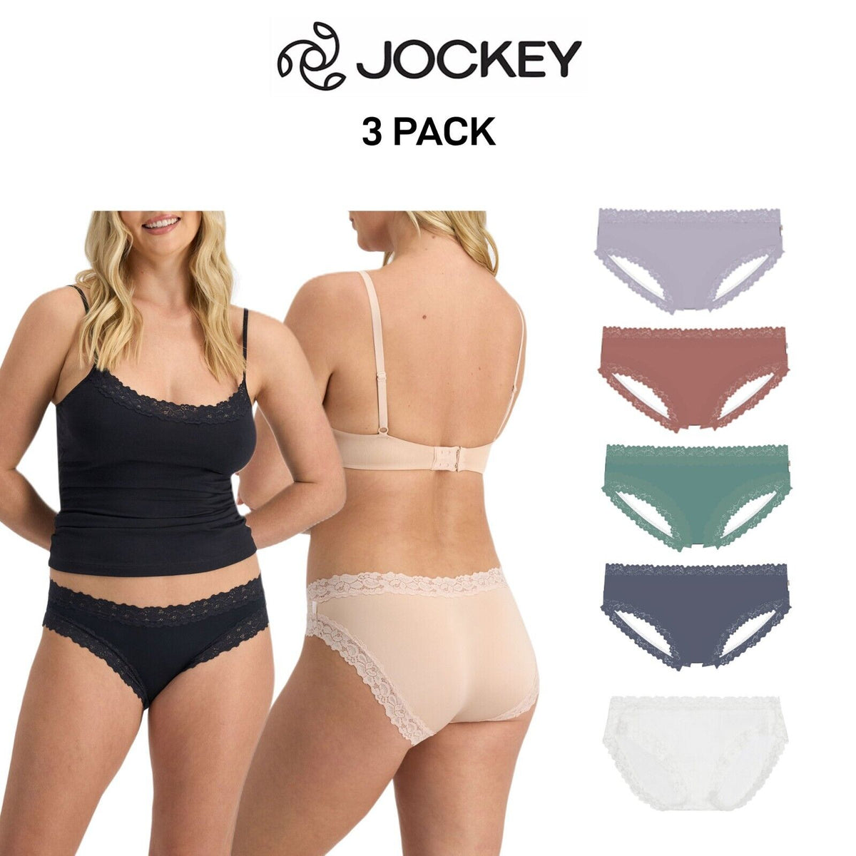 Jockey Parisienne 3 Pack Classic Bikini Brief WWLH