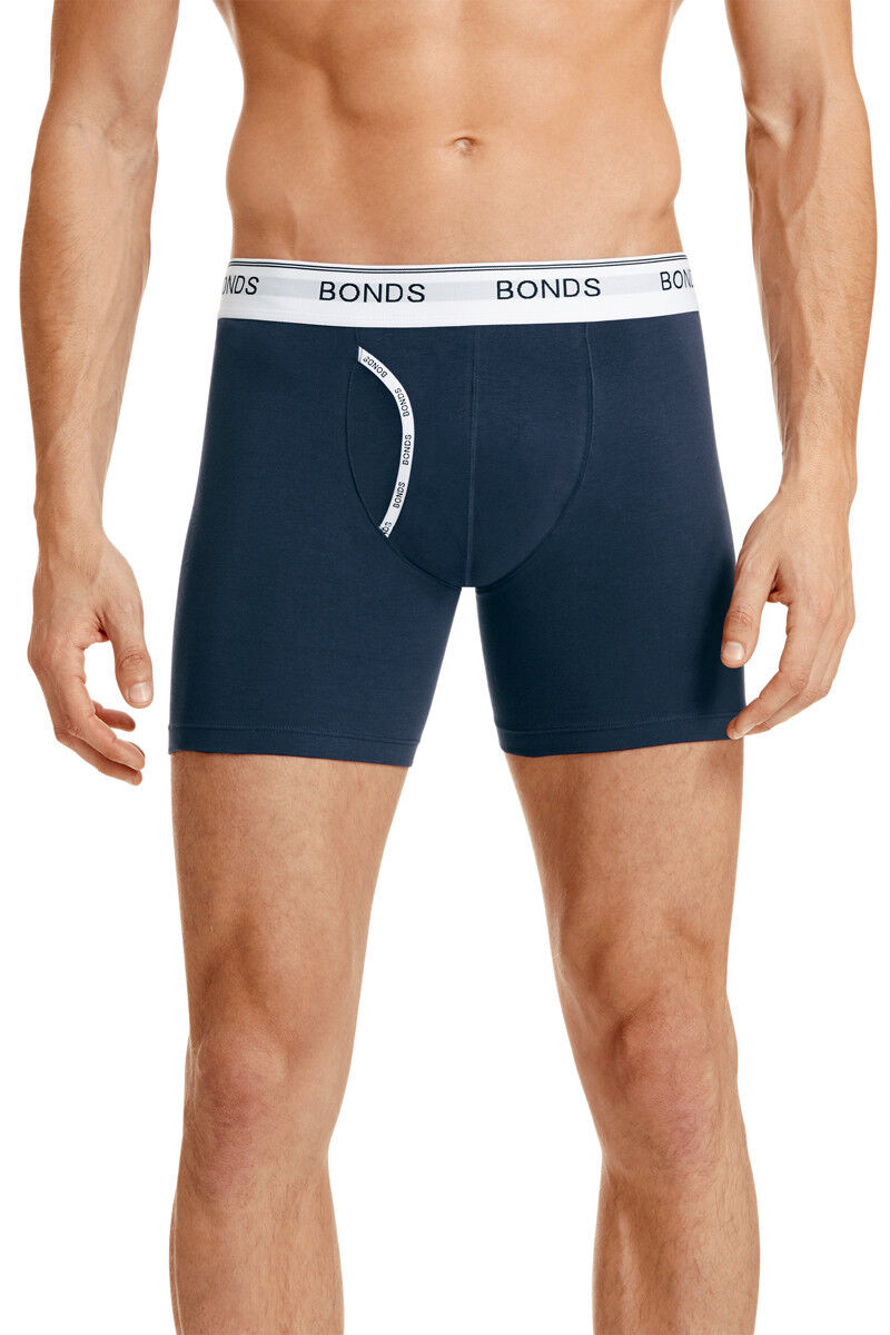 Mens Bonds Mid Midway Guyfront Trunks 2 Pack Cotton Stretch Seamfree Undie MY7WA