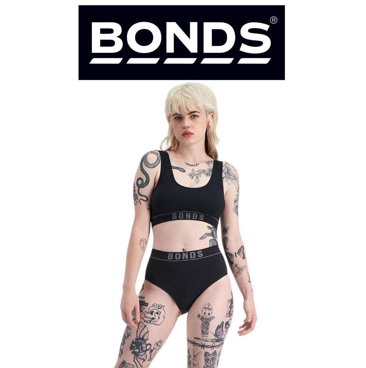 Bonds Womens Retro Rib Hi Hi Bikini Smooth Comfy Stretchable Knit WU8FA