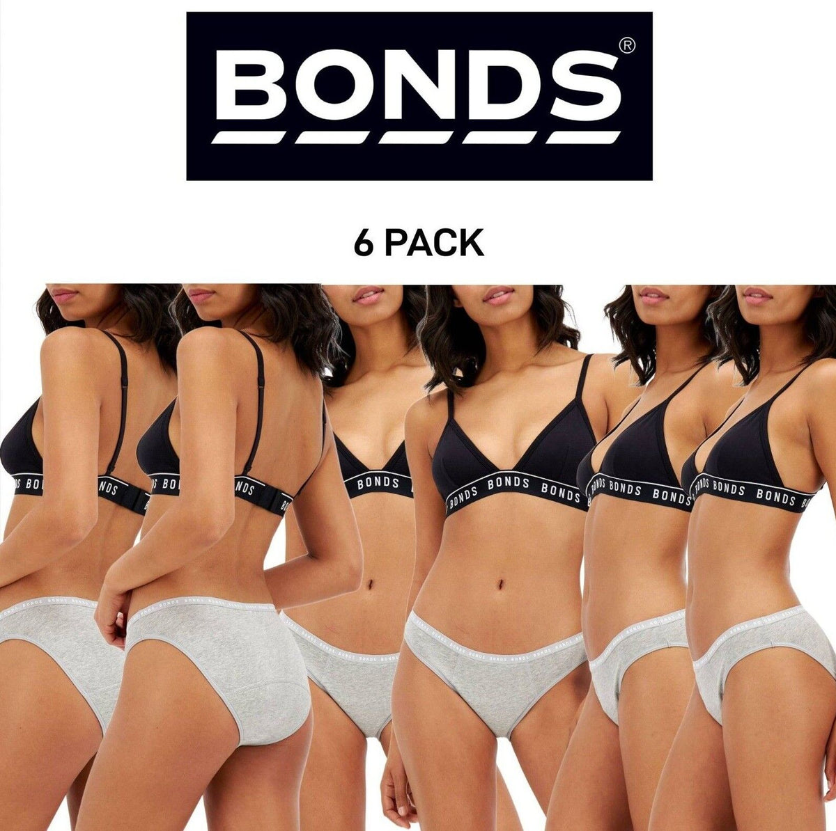 Bonds Womens Bloody Comfy Period Bikini Moderate Leak Proof Undies 6 Pack WTQT