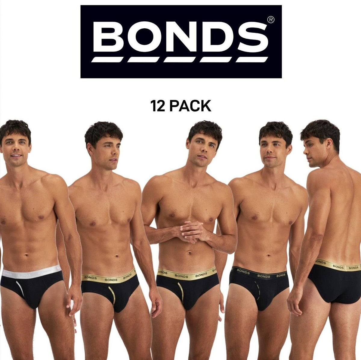 Bonds Mens Guyfront Brief Functional Fly Front Claasic Styling 12 Pack MWKU3A
