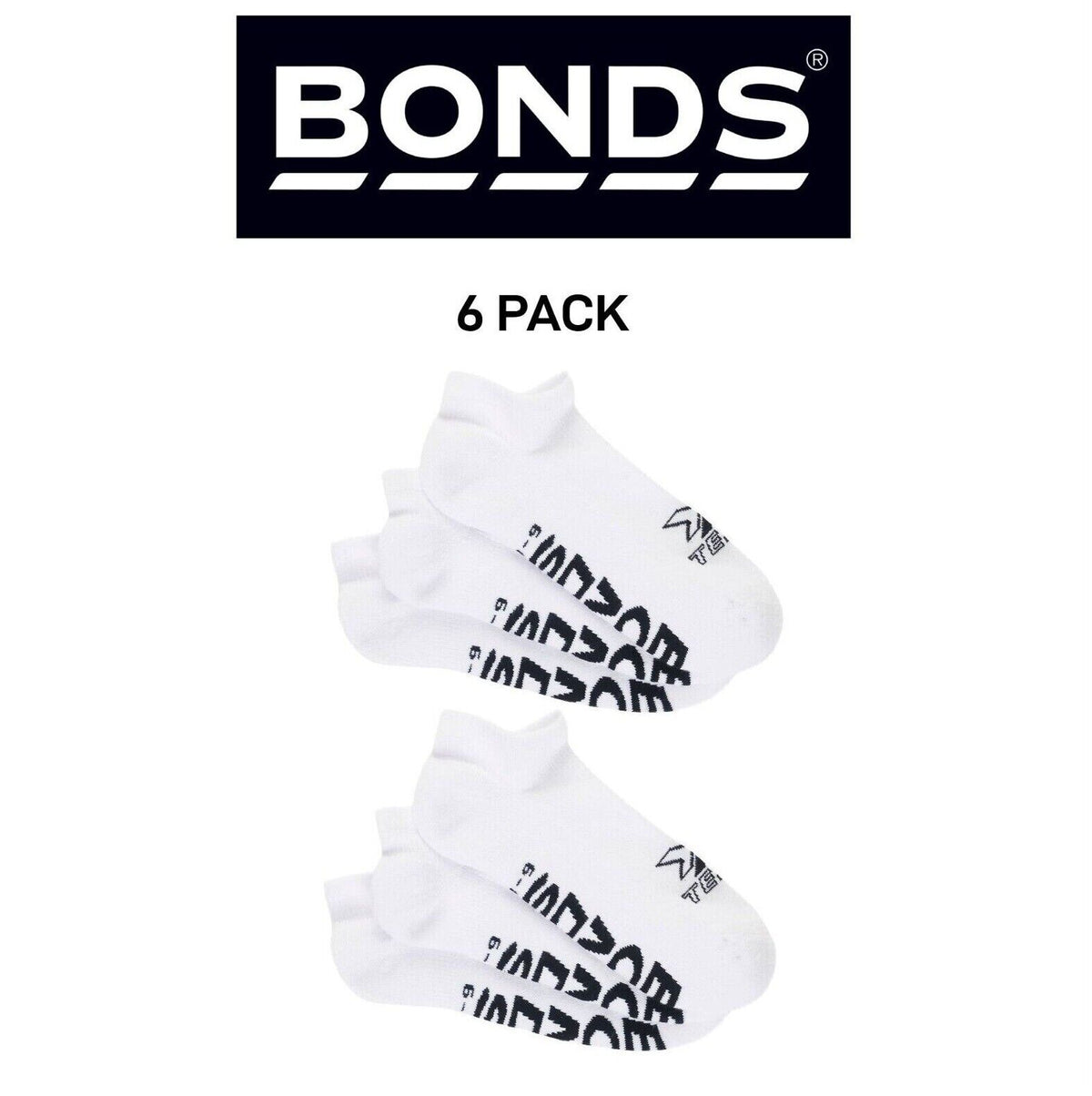 Bonds Mens X-Temp Low Cut Socks Dynamic Dual Action Cooling 6 Pack SXX83N