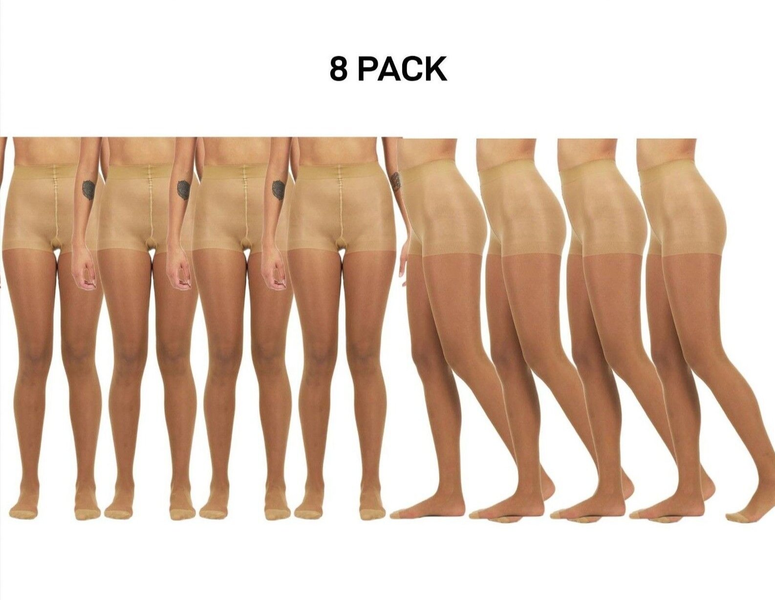 Bonds Womens Sheer Slimming Tights Comfortable Top Waistband 8 Pack L79570