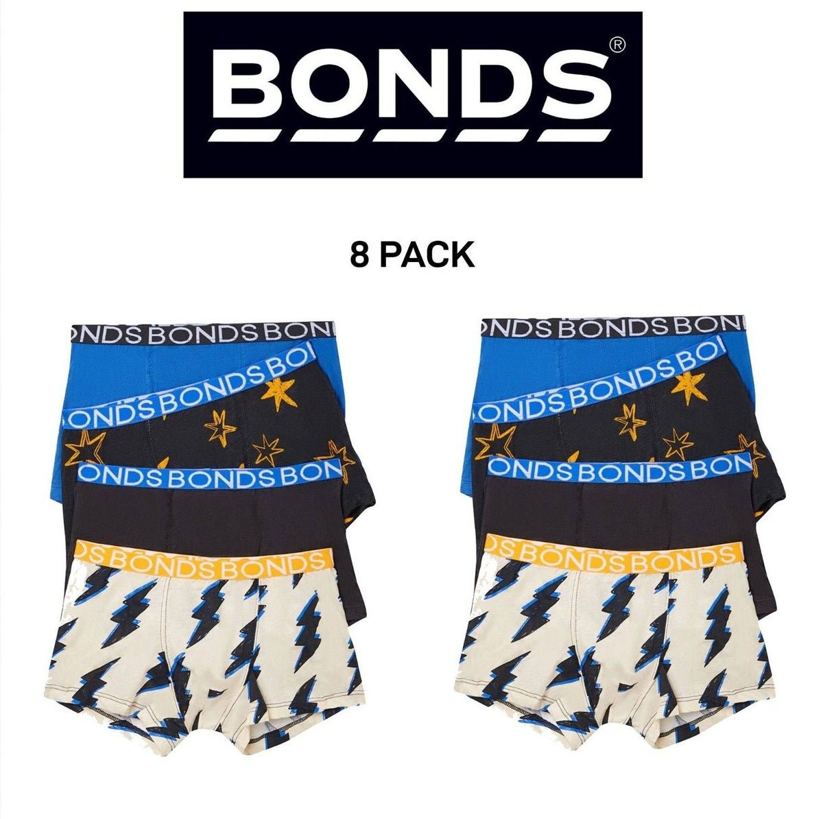 Bonds Boys Trunk Supportive Pouch with Comfy Coverage and Elastic 8 Pack UWCF4A
