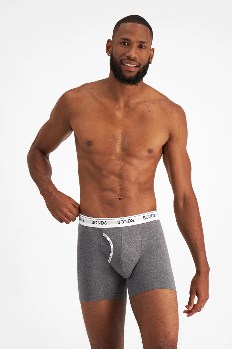 Bonds Mens Guyfront Mid Trunk Signature Fly Opening Seamfree Side 6 Pack MWXB3A