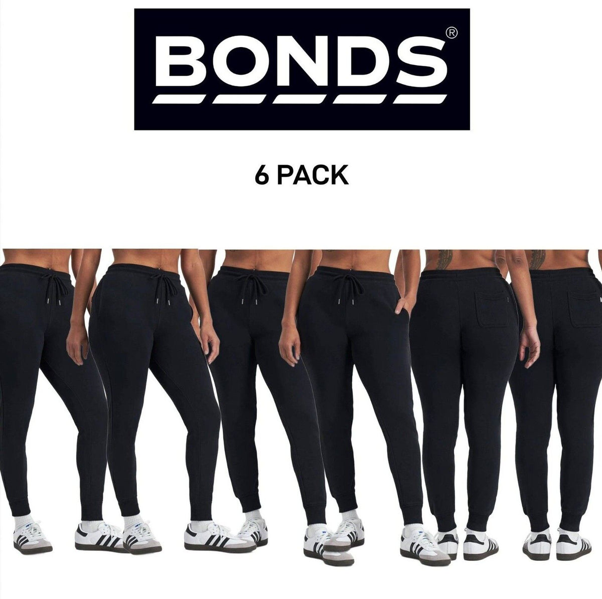 Bonds Womens Originals Skinny Trackie Pants Stretchy Flattering Fit 6 Pack CTBFI