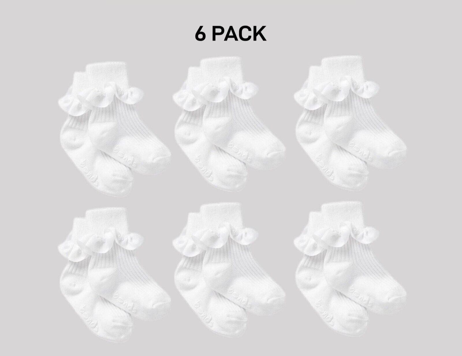 Bonds Baby Party Cuff Sock Fine Super Soft Toe Seams For Comfort 6 Pack RYUR1N
