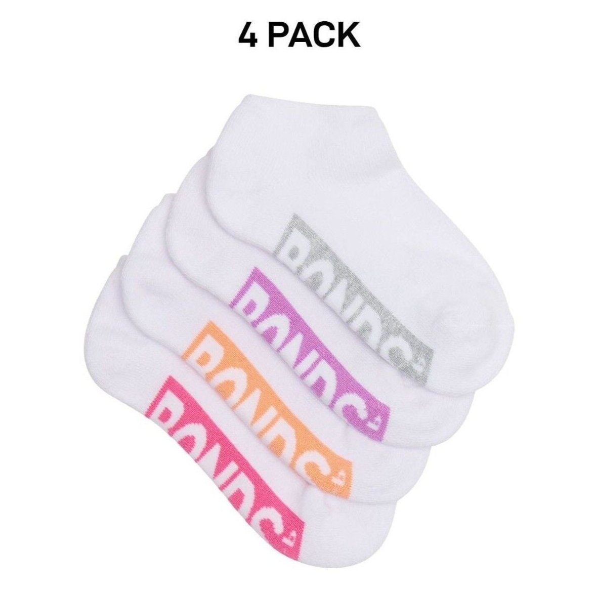 Bonds Kids Logo Light Low Cut Socks Comfy Lightweight Breathable 4 Pack RXU74W
