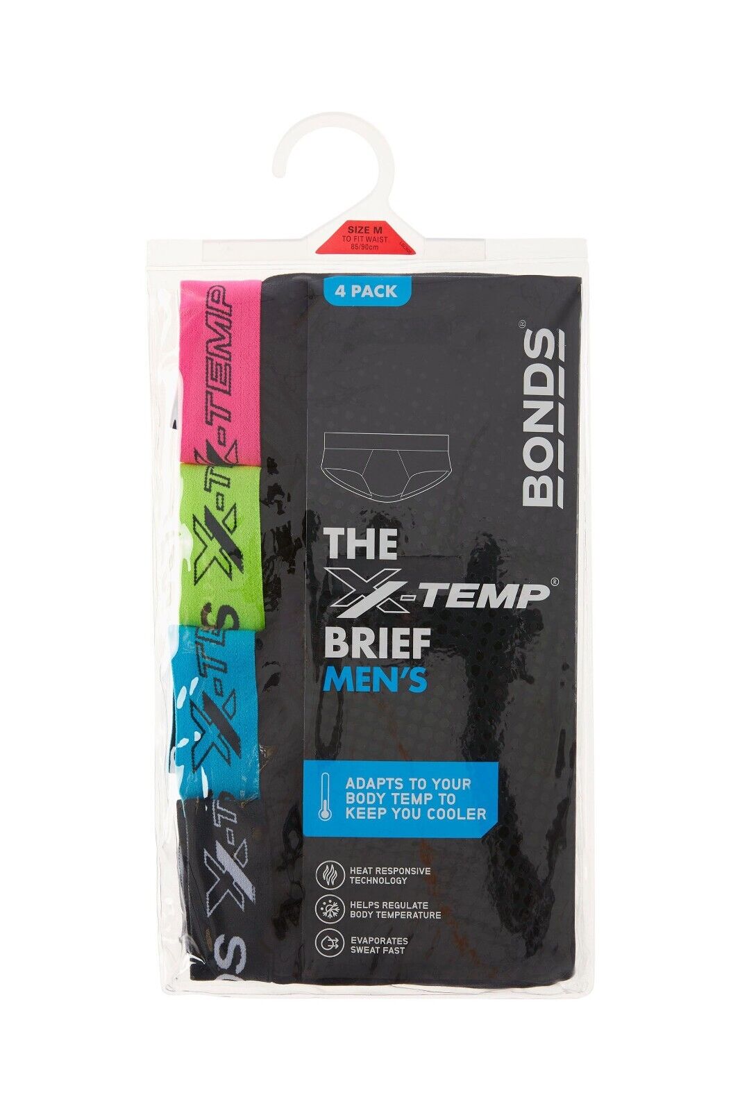 Bonds Mens X-Temp Brief Smart Cooling Technology to keep Fresh 4 Pack MXEG4A