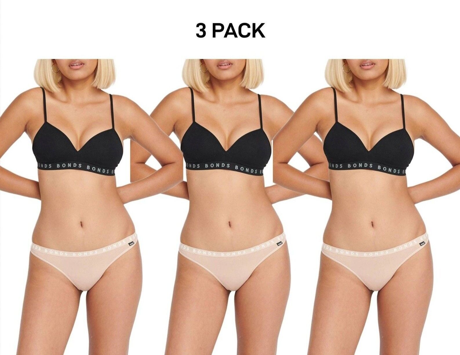 Bonds Womens Hipster Refined Gee Stretchable and Comfortable Undie 3 Pack WUVEA