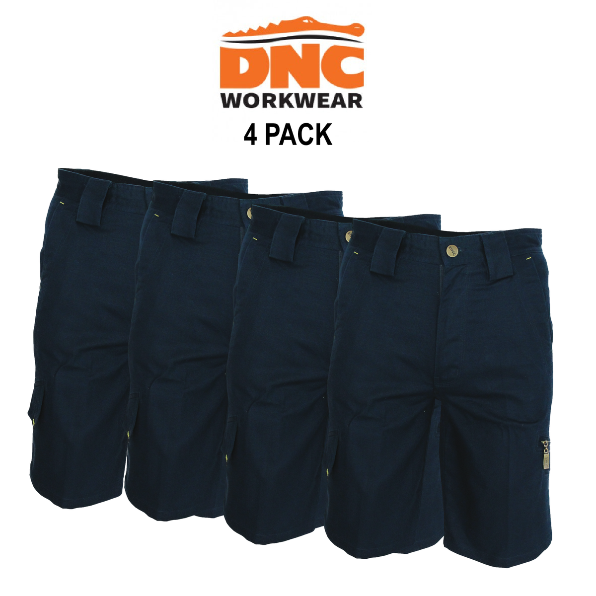 DNC Workwear 4 Pack Ripstop Tradies Cargo Shorts Tough Work Summer Short 3383