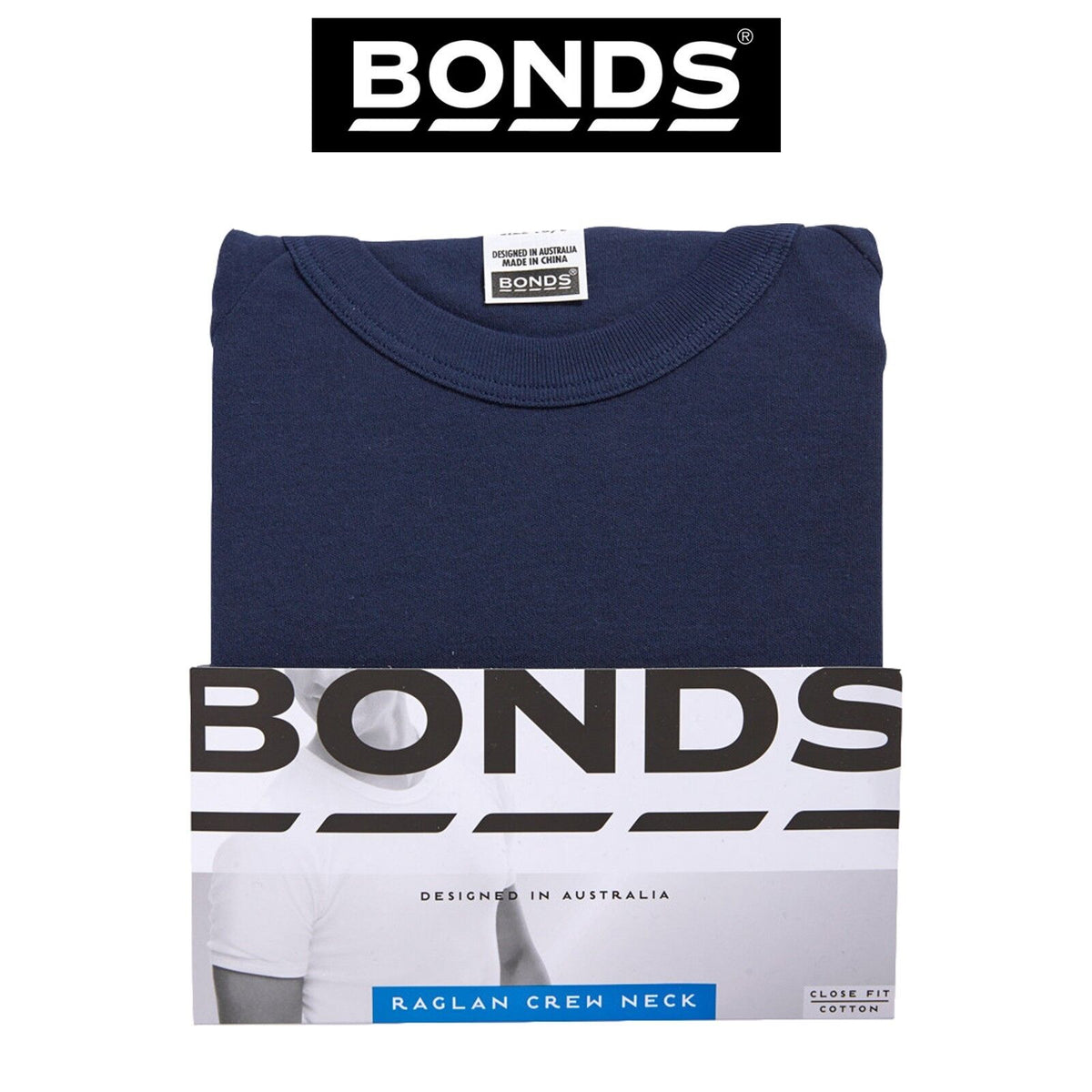 Mens Bonds Orignal Raglan Crew Neck Short Sleeve T-Shirt Top Tee Cotton MB3937