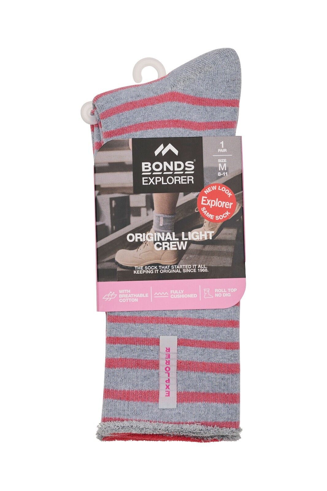 Bonds Explorer Womens Original Lightweight Cushioned Crew Socks 12 Pack L1757W